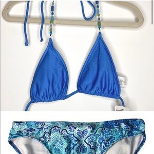 Ralph Lauren beach pebble strappy triangle top- M